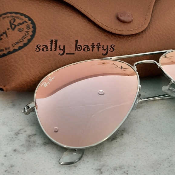 RayBan (Store Display) Aviator Pink Reflective Lenses RB3025 Mirror - Picture 4 of 12
